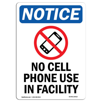 No Cell Phone Use Sign with Symbol