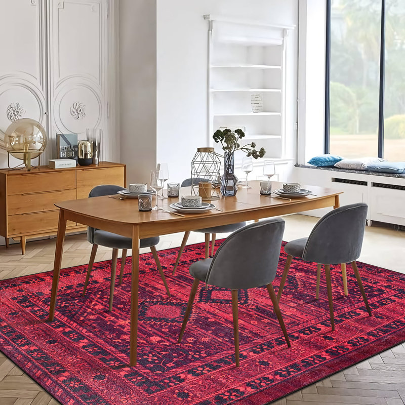 Oriental Cotton and Chenille Flatweave Area Rug, 60 x 100 cm