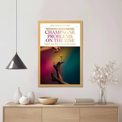 Champagne Problems On The Rise Magazine Cover Canvas Wrapped Wall Art Oil Painting Print Set Of 1