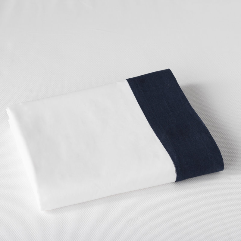 Mandalay Linen Cuff Flat Sheet, Twin Flat Sheet, Pearl