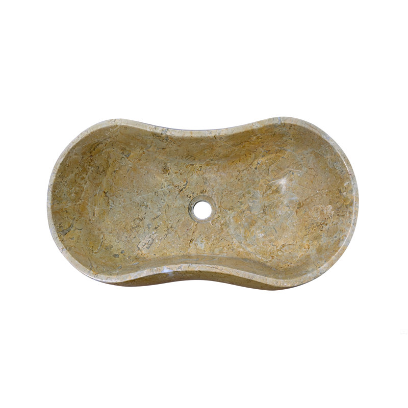 Natural Marble Bathroom Vessel Sink, Beige