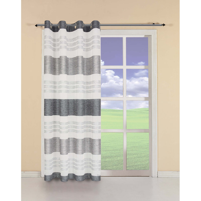 Ladene Sheer Sliding Panel Single Panel, Grey, Width 140 x Drop 229cm