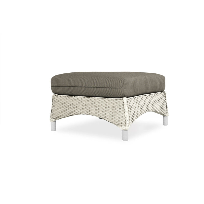 Mandalay Outdoor Ottoman, Rumba Straw, Linen