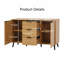 Buffet 60 po en noyer moderne avec portes à fermeture douce et tablettes réglables Rivington