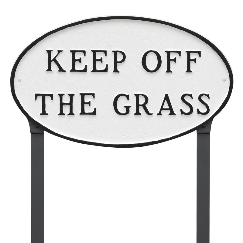 Weather Resistant Garden Sign, White/Black