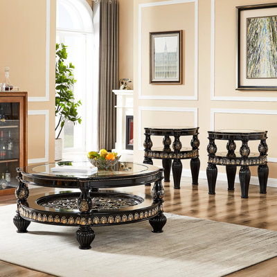 LUXURY CLASSIC COFFEE TABLE SET 1208