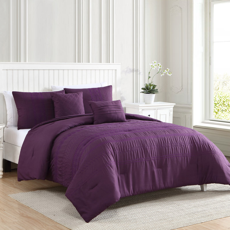 Ensemble d'édredon réversible en microfibre 5 pièces, Édredon très grand + 2 taies décoratives standa