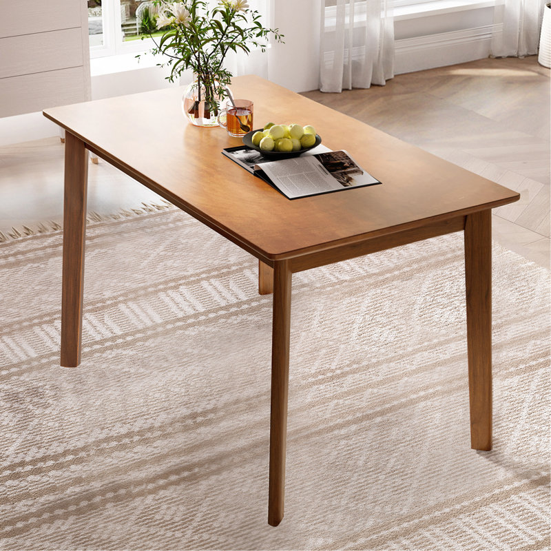 Table de salle à manger de style moderne Mid-Century de 47 pouces, coin-repas compact pour la maison, la cuisine, l’appartement, les pieds en bois d’hévéa