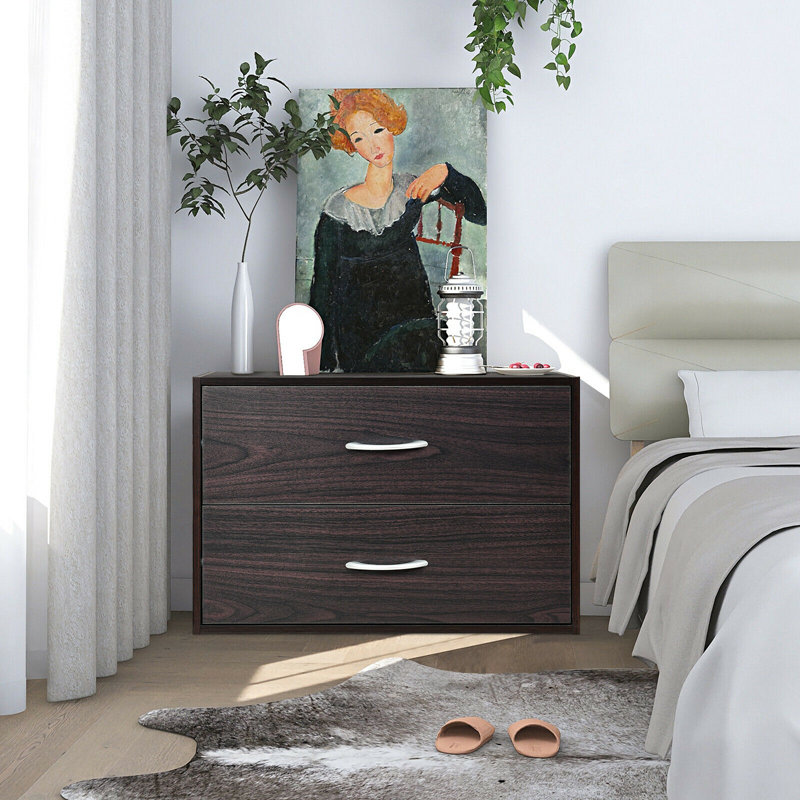 Aylinne 2 Drawer Storage Drawer, Black