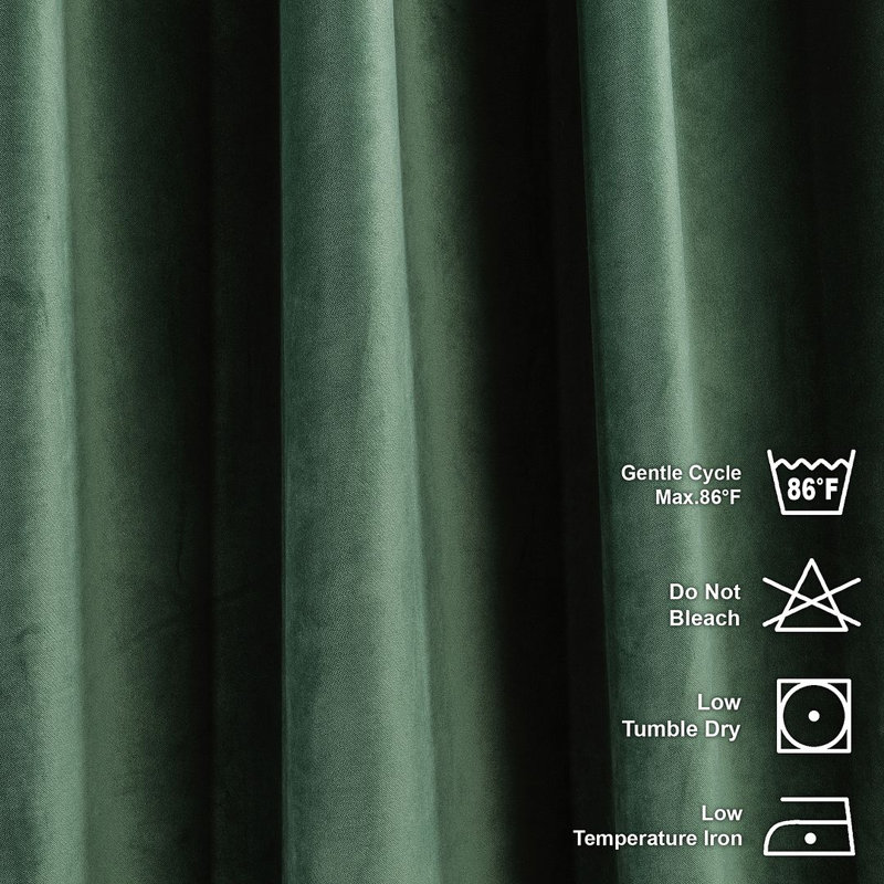 Room Darkening Single Curtain Panel, 190 W x 375 D cm, Dark Green