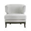 Fauteuil décoratif contemporain en tissu bouclé gris avec garniture cloutée et contreplaqué