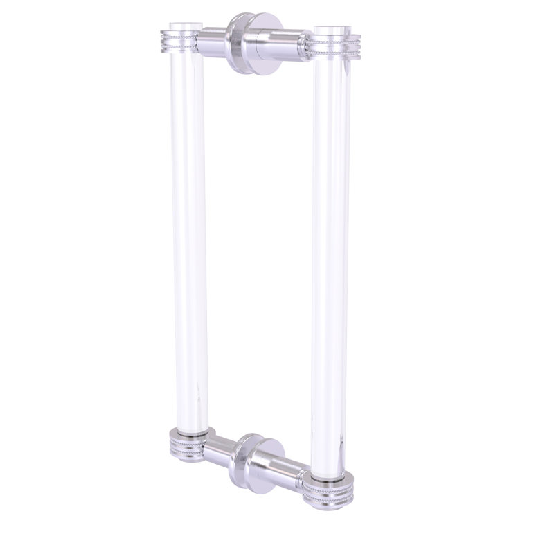 Margolis Back to Back Shower Door Pull, Satin Chrome, 13" H x 1.7" W x 7" D