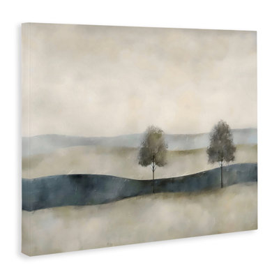 Muted Horizon with Trees Canvas, design by Riley B