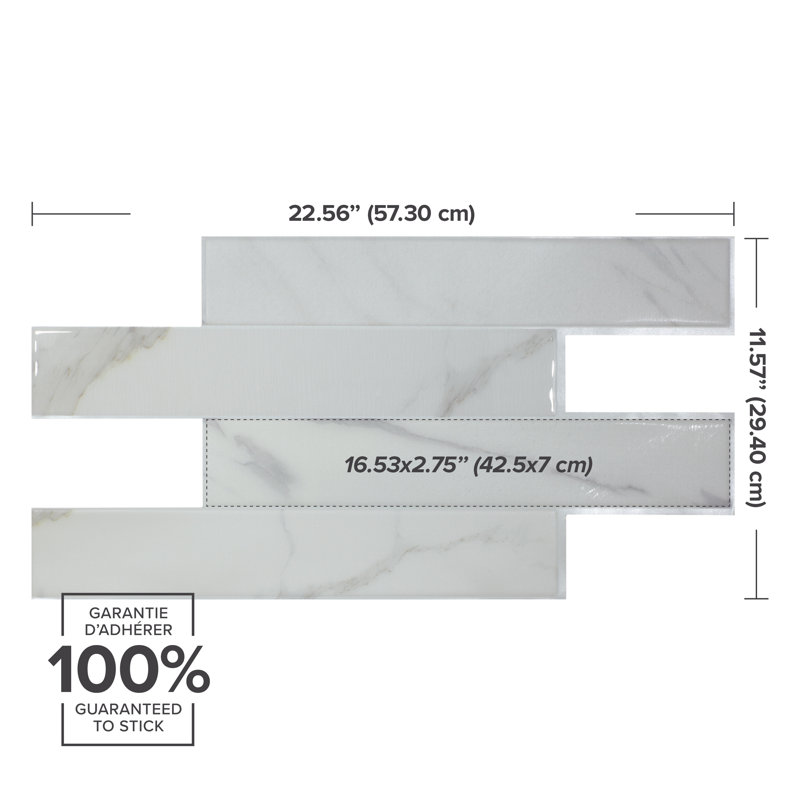 Carreau de dosseret en gel pelez et collez Norvège 22 po x 12 po