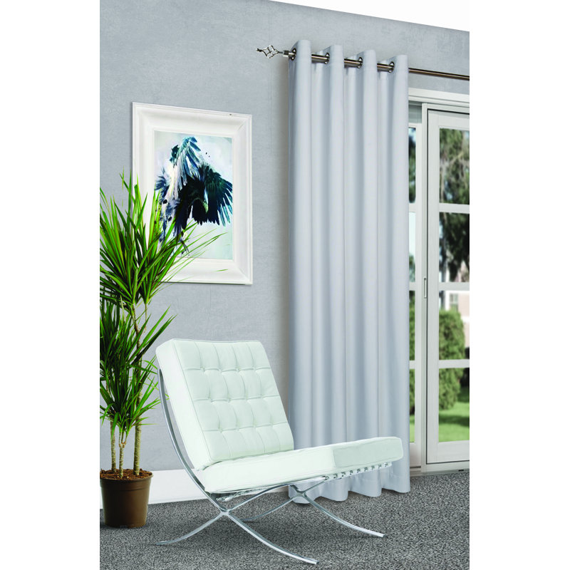  Marnell Polyester Room Darkening Curtain Pair(Set of 2), Silver