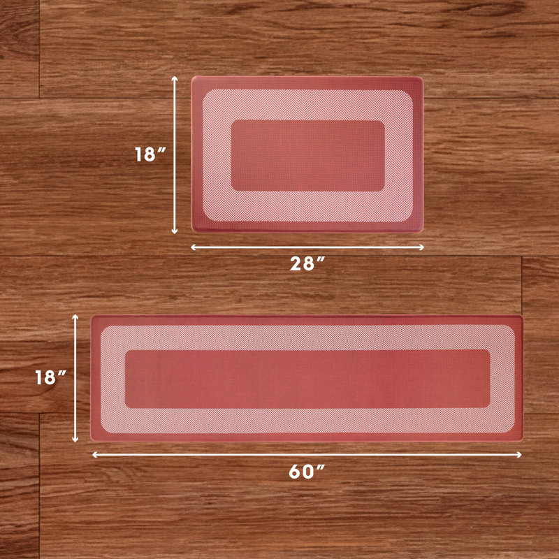 Tapis de cuisine Hettie Herringbone, Rouge