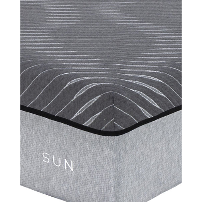 Matelas King de 14 pouces à ressorts ensachés, mousse à mémoire comprimée et coutil gris roulé