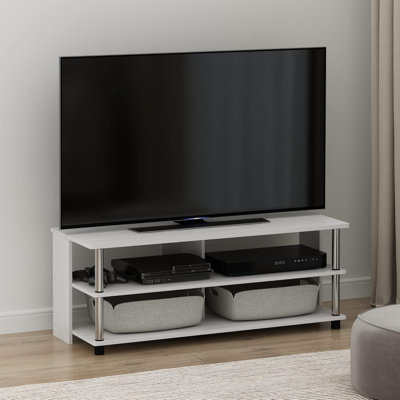  Meuble télé à 3 niveaux en chêne blanc moderne pour téléviseur de 48 po ou moins