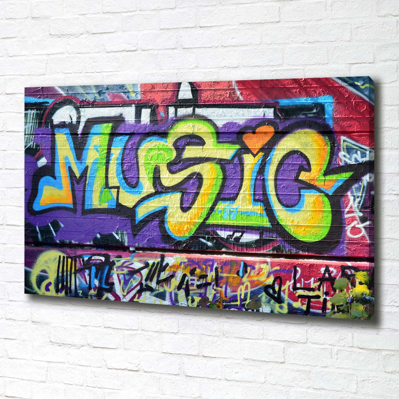 Graffiti On The Wall - Wrapped Canvas Painting