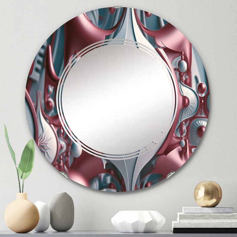Plovivid - Miroir mural rond moderne, 24 po x 24 po