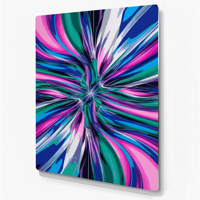 Abstraction numérique 99, art mural en métal mauve, H 20 po x l 16 po