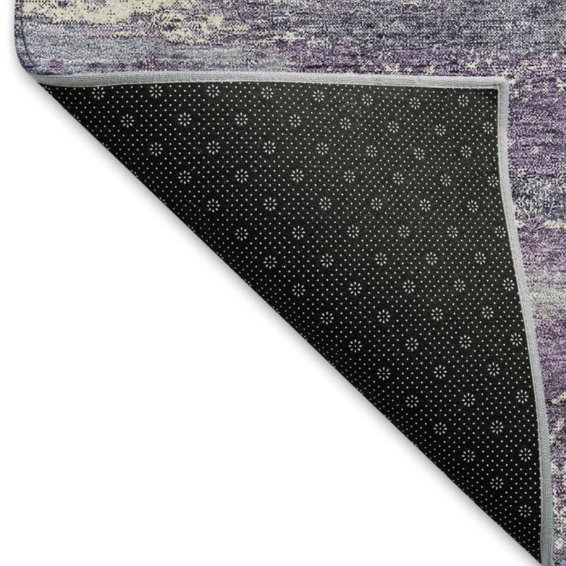 Premium Machine Washable Prisco Purple Rug, Rectangle 9' x 12'