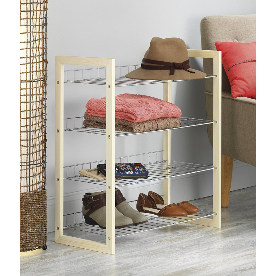 Alana 4-Tier 12 Pair Stackable Shoe Rack