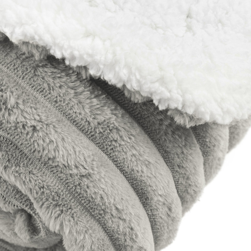 Hand Woven Throw Blanket, Light Gray