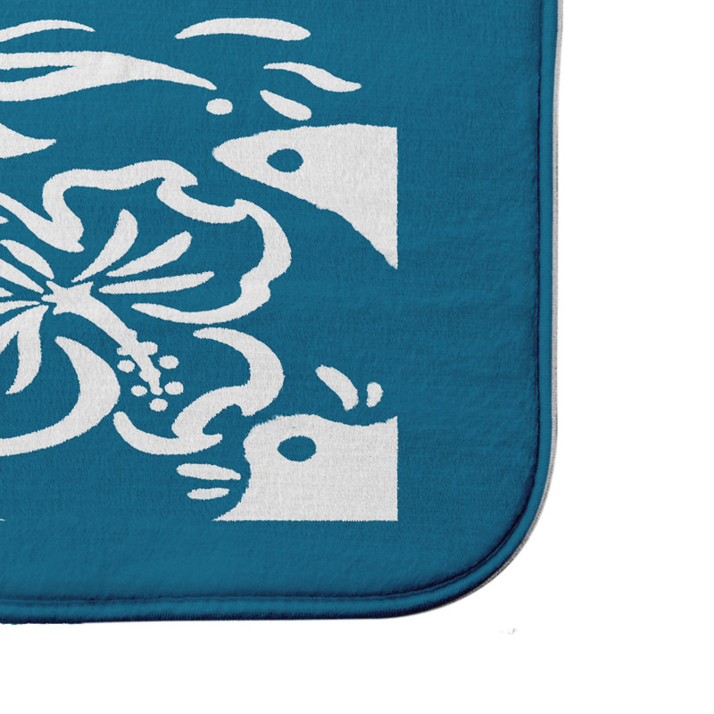 Tapis pour salle de bain Louie, H 18 po x L 30 po, Bleu sarcelle