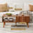 Fluted Coffee Table With Storage, Mid Century Dining Table With Drawer And Solid Wood Legs, Small Coffee Tables For Living Room, Walnut