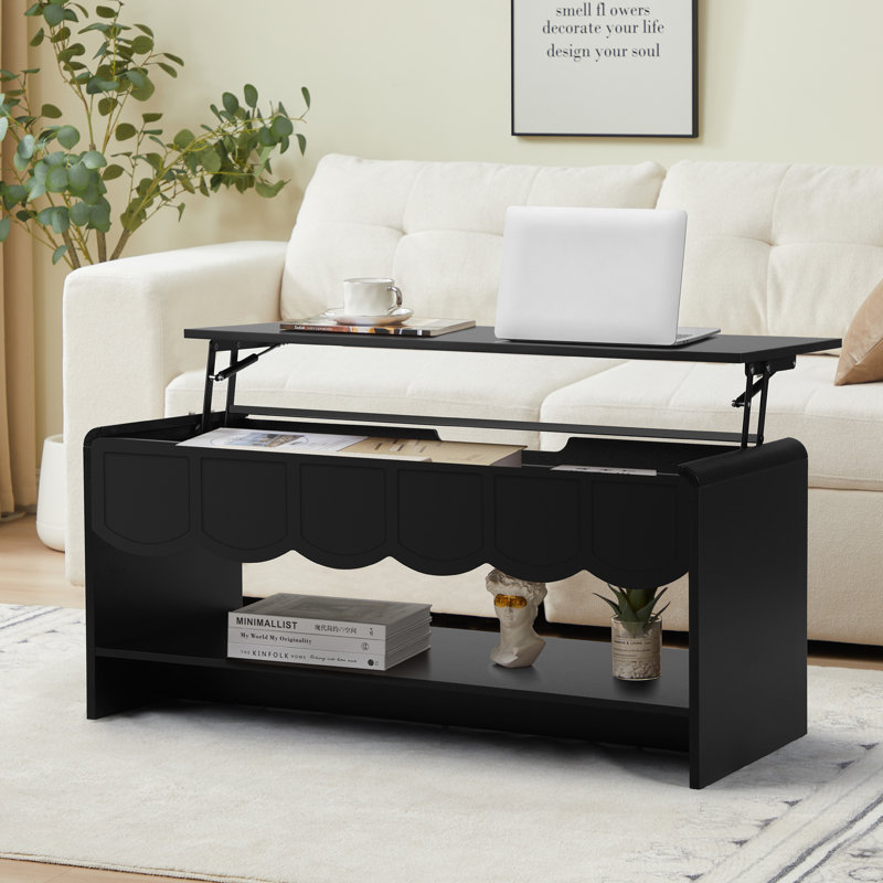 Lift Top Coffee Table With Storage, Black