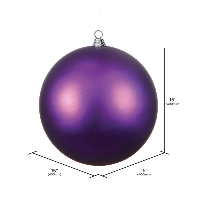 Ornement boule des Fêtes, Prune, H 15,75 po x l 15,75 po x P 15,75 po