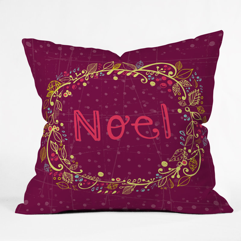 Coussin décoratif intérieur/extérieur noel couronne