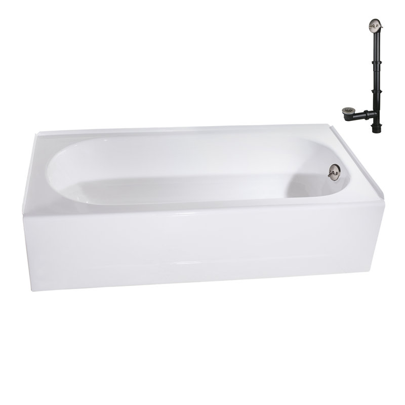 Baignoire en acier émaillé 60 po x 30 po Alcove / Tile, Nickel brossé