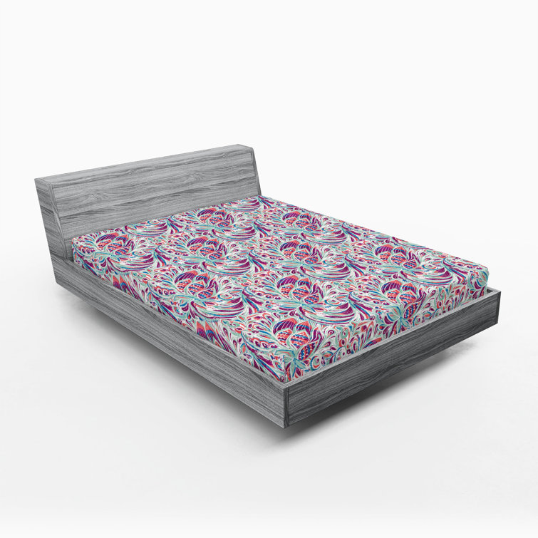 Ambesonne Vintage Fitted Sheet Aquarelle