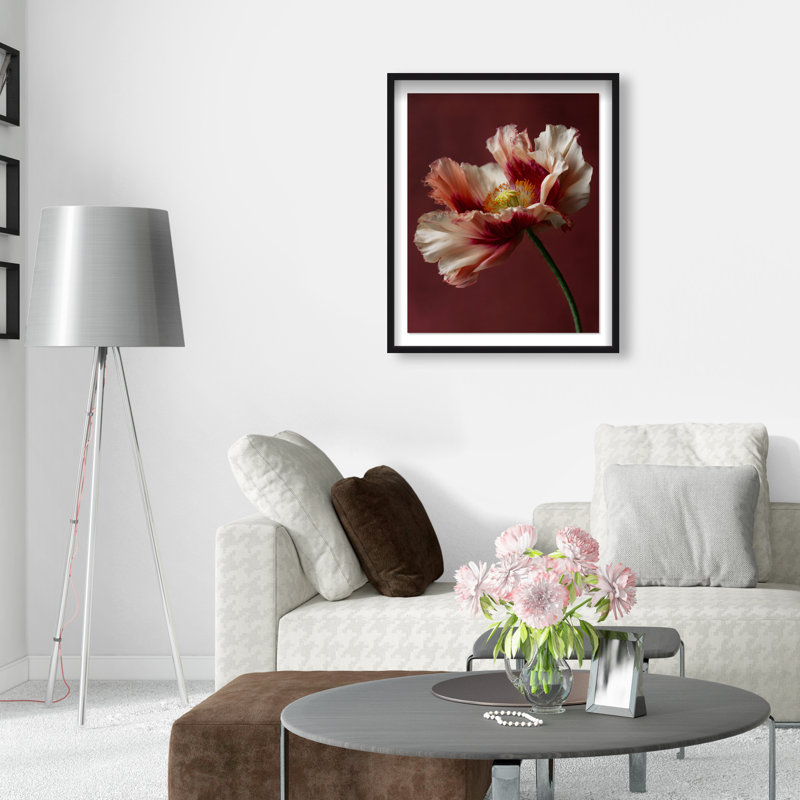 Merlot Blush Blossom I Shadowbox Floral & Botanical Print by Oliver Gal, Black Frame, 16 x 20, 31.5"H x 37.5"W