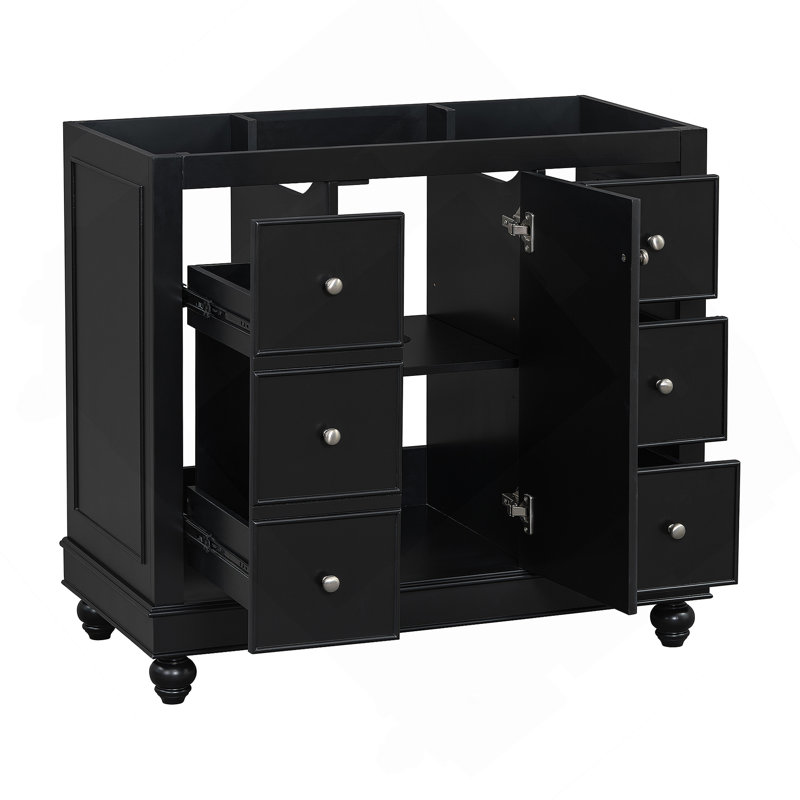 Meuble-lavabo noir 36 po (lavabo non inclus)
