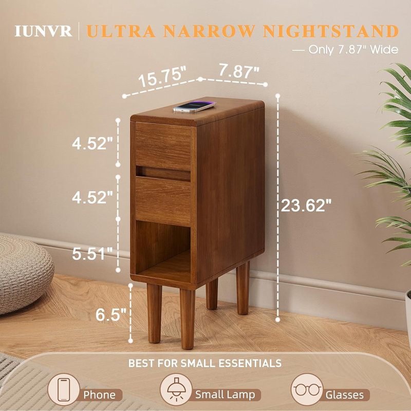 Narrow Bedside Table