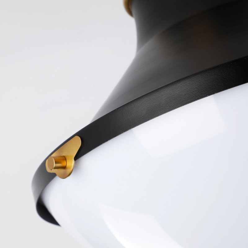 Collar Lundy encastré couloir cuisine salle d'eau, Noir mat
