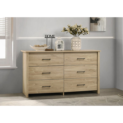 Commode 6 tiroirs avec poignées en métal