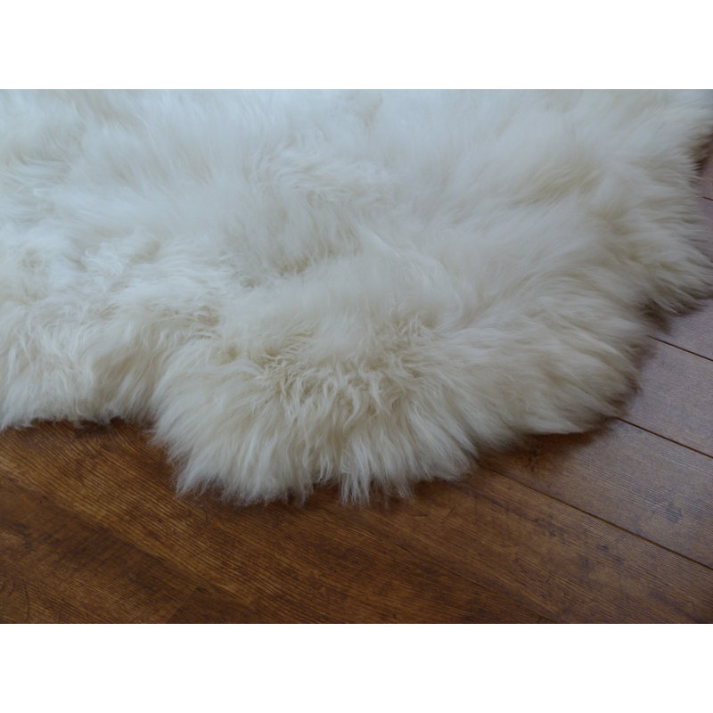 Orin Solid Colour Sheepskin 110cm X 115cm Area Rug
