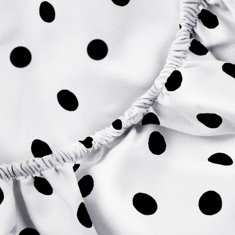 Impressions Polka Dots 600 TC Cotton Poly Blend Deep Pocket Bed Sheet Set, Full Sheet Set + Fitted Sheet + Pillowcase, White