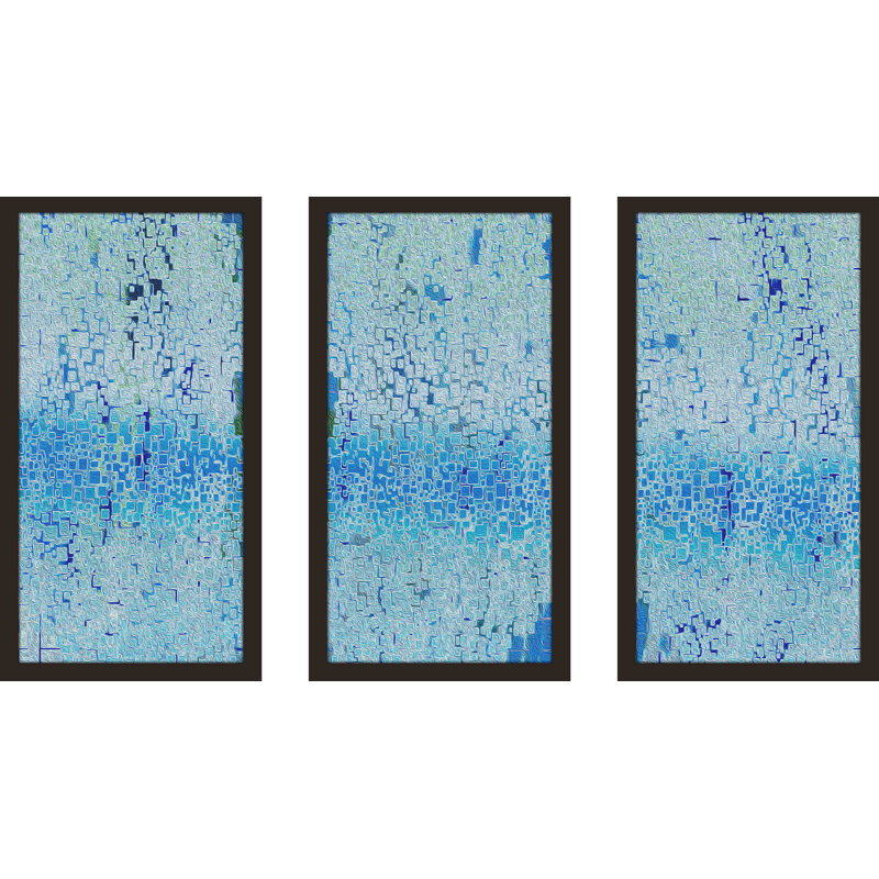 « illusion bb asolo », ensemble de 3 reproductions d’art encadrées, L 52,5 po x H 33,5 po x P 1 po, Cadre espresso