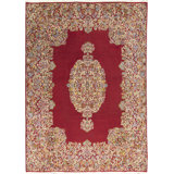 Hand-Knotted High-Quality Red and Beige Area Rug