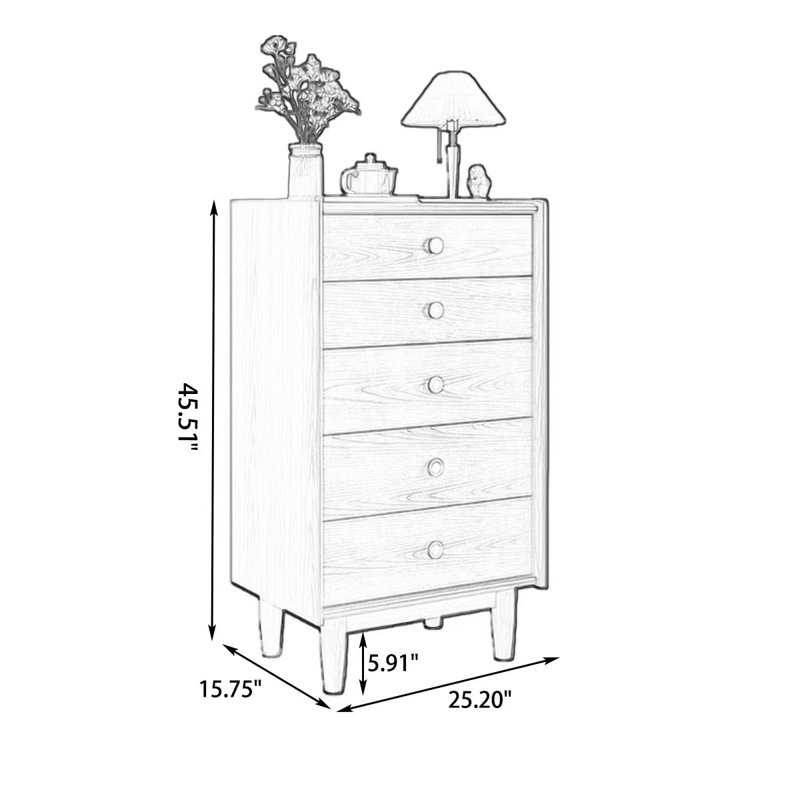 Walnut Solid + Manufactured Wood Accent Cabinet