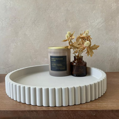 Plateau de décoration rond, plateau de table basse, plateau de décoration de plateau rond en béton, plateau de décoration de centre de table