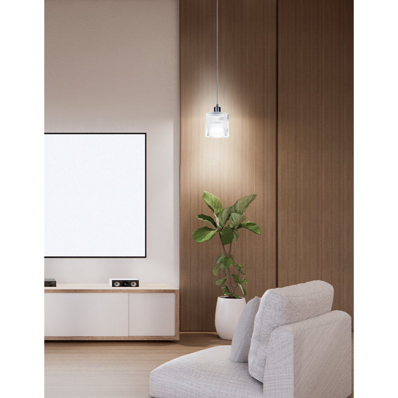 Nadine 1 Light Pendant, 79.75" H x 7" W x 7" D, Matte Black