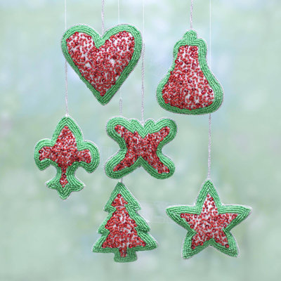 4.1'' Handmade Fabric Astrology & Stars Holiday Shaped Ornament