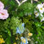 55 po x 33,5 po de fleurs artificielles en centre de table avec motif floral, fleurs roses / jaunes et feuilles vertes