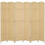 Cloison de séparation pliante 6 panneaux de 5,6 pi de hauteur et cloison autoportante pour bureau personnel, beige-120864871